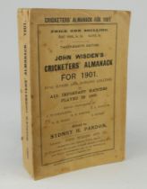 Wisden Cricketers’ Almanack 1901. 38th edition. Original paper wrappers. Some foxing to front