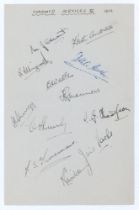 ‘Combined Services XI 1952’. Page nicely signed in ink by the twelve members of the Combined