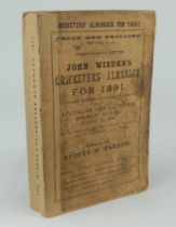 Wisden Cricketers’ Almanack 1891. 28th edition. Original wrappers. Replacement spine paper. Wrappers