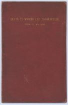 ‘Index to Scores & Biographies. Volumes I-XIII’. A.L. Ford. 1885. Published at the Office of