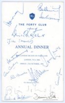 ‘The Forty Club’. Official menu for the ‘Annual Dinner’ held at the London Hilton, Park Lane, 23rd