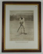 ‘W.G. Grace at the Wicket’. Original sepia photogravure, after Archibald Stuart Wortley 1890, of the