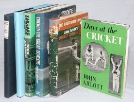 John Arlott. Six first edition hardback titles by Arlott. All with good dustwrappers unless
