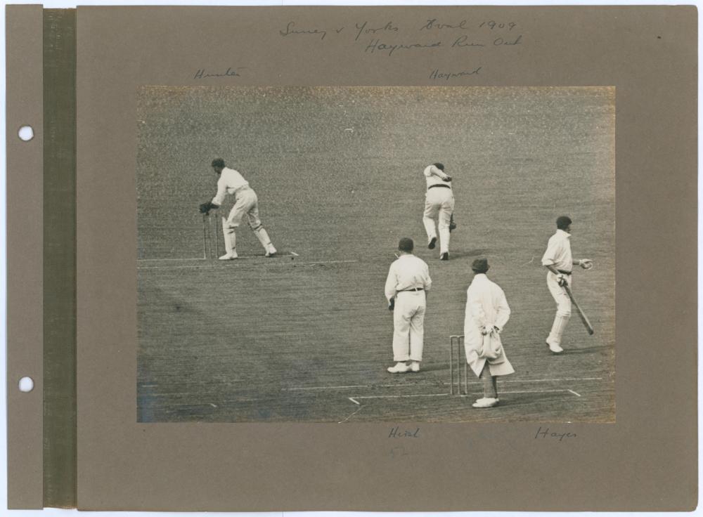 Yorkshire 1908 & 1909. Five early original sepia photographs featuring Yorkshire players at - Image 2 of 6