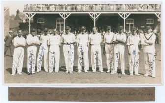 M.C.C. Australian Touring Team v C.I. Thornton’s XI, Scarborough 1928. Original mono photograph of