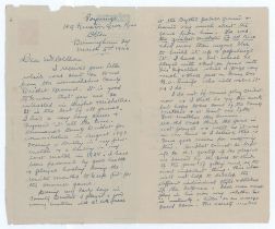 William George Quaife. Warwickshire & England 1894-1928. Three page airmail letter, handwritten in
