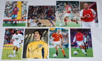 Arsenal F.C. Eight colour press photographs of Arsenal players, each signed by the featured