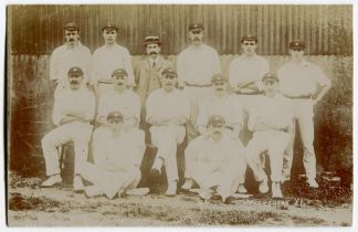 Yorkshire 1909. Real photograph postcard of the Yorkshire team of 1909, seated and standing in rows,