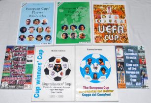 European football statistical books and histories. Seven softback titles compiled and published by