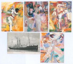 West Indies. Four colourful greetings cards, each featuring a reproduction of oil paintings by David