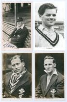 Surrey C.C.C. 1930s-1970s. Two mono real photograph postcards, each signed by the featured player.