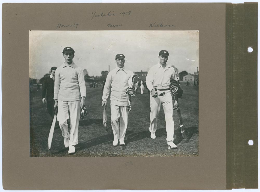 Yorkshire 1908 & 1909. Five early original sepia photographs featuring Yorkshire players at - Image 3 of 6