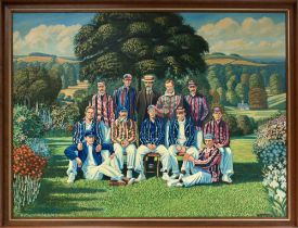 Gerry Wright 1931-2015. ‘Pelham Warner’s Team to the U.S.A. 1897’. Extremely large and impressive