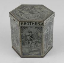 Sporting Mustard tin c1880/90’s. Taylor Brothers of London hexagonal mustard tin with scenes of