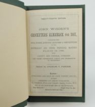 Wisden Cricketers’ Almanack 1887. 24th edition. Bound in dark green boards, lacking original paper