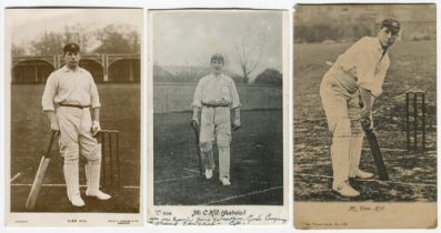 Clement ‘Clem’ Hill. South Australia & Australia 1892-1923. Three postcards of Hill, one sepia,