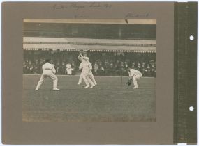 Gentlemen v Players. Lord’s 1909 & 1910. Four early original sepia photographs from Gentlemen v