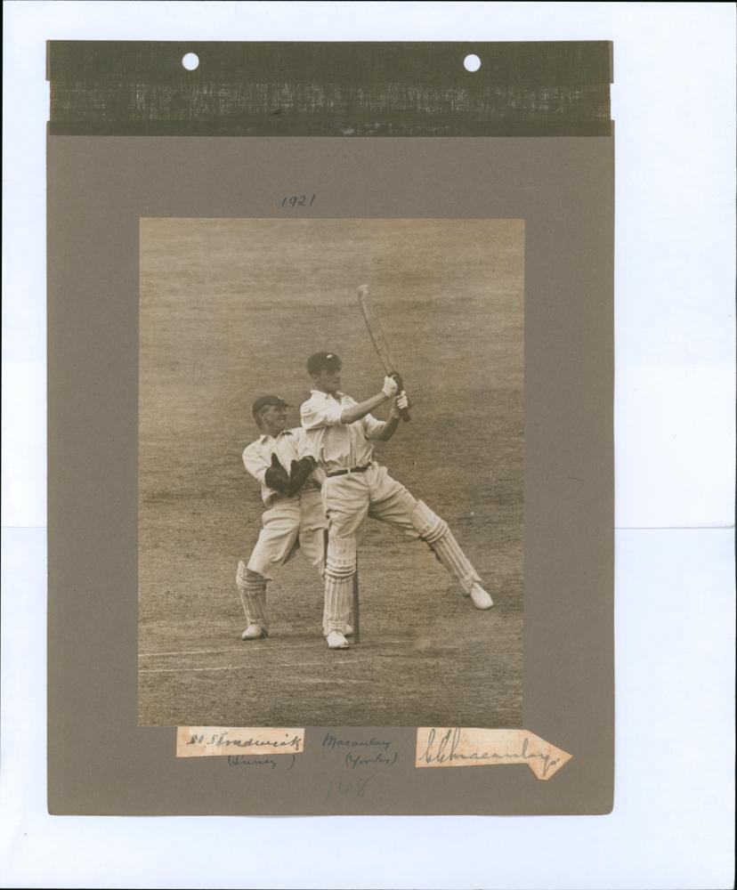 Middlesex v Yorkshire 1910. Two early sepia photographs, both depicting match action. The - Image 4 of 4