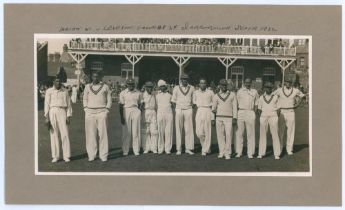 ‘Indian XI v Leveson-Gower’s XI. Scarborough Septr. 1932’. Original mono photograph of the Indian
