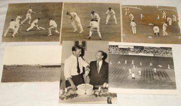 Big match press photographs 1936-1953. Six large original mono press photographs, the majority of