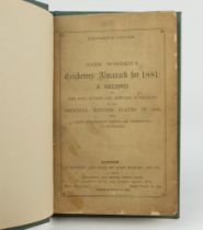 Wisden Cricketers’ Almanack 1881. 18th edition. Bound in dark green boards, with original paper