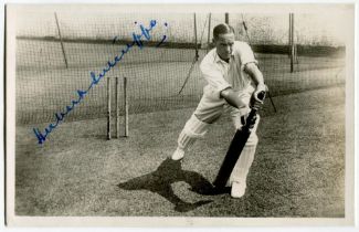 Herbert Sutcliffe. Yorkshire & England 1919-1945. Mono real photograph postcard of Sutcliffe in