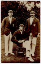 ‘The Relf Bros’. Fine real photograph postcard showing the three Relf brothers who played for Sussex