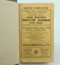Wisden Cricketers’ Almanack 1933 and 1934. 70th & 71st editions. Both bound in dark green boards,