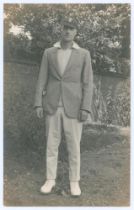 Edward William John ‘Ted’ Brooks. Surrey 1925-1939. Original mono real photograph postcard of a