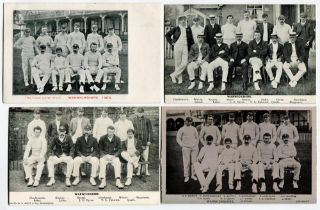 ‘Warwickshire 1903’. Mono printed postcard of the Warwickshire team of 1903. ‘The County Cricket