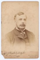 Charles William Alcock. Cricket and football administrator. Original sepia cabinet card of Alcock,