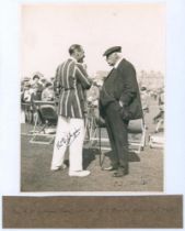 Yorkshire v. M.C.C. Scarborough 1928. Original mono photograph of Frank Gilligan (Essex) wearing