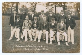 ‘Glostershire [sic] Trial Match at Moreton. The Gloster County Team’ c.1905. Original mono real