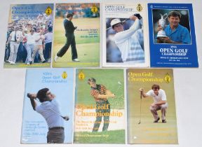 Open Golf Championship 1980- 1993. Seven official programmes for the Championships held at Muirfield