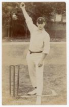 John Neville ‘Jack’ Crawford. Surrey & England 1904-1921. Early sepia real photograph postcard of
