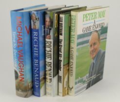 Signed cricket books. Five modern cricket books all signed by their authors. Signatures are