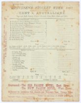 Australia tour to England 1893. ‘Gravesend Cricket Week. Kent v. Australians’. Early original double