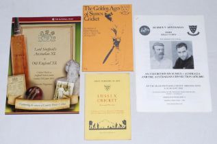 Sussex cricket. Three original exhibition catalogues relating to Sussex cricket including two held