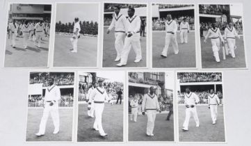 West Indies tour to England 1963. A selection of nine mono real photograph postcards including seven