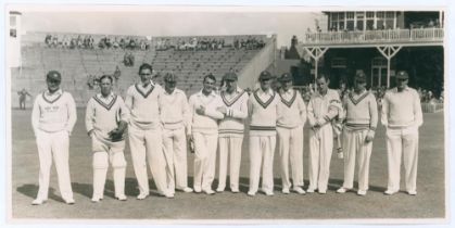 Yorkshire v Gloucestershire. Scarborough 1934. Original mono photograph of the Gloucestershire