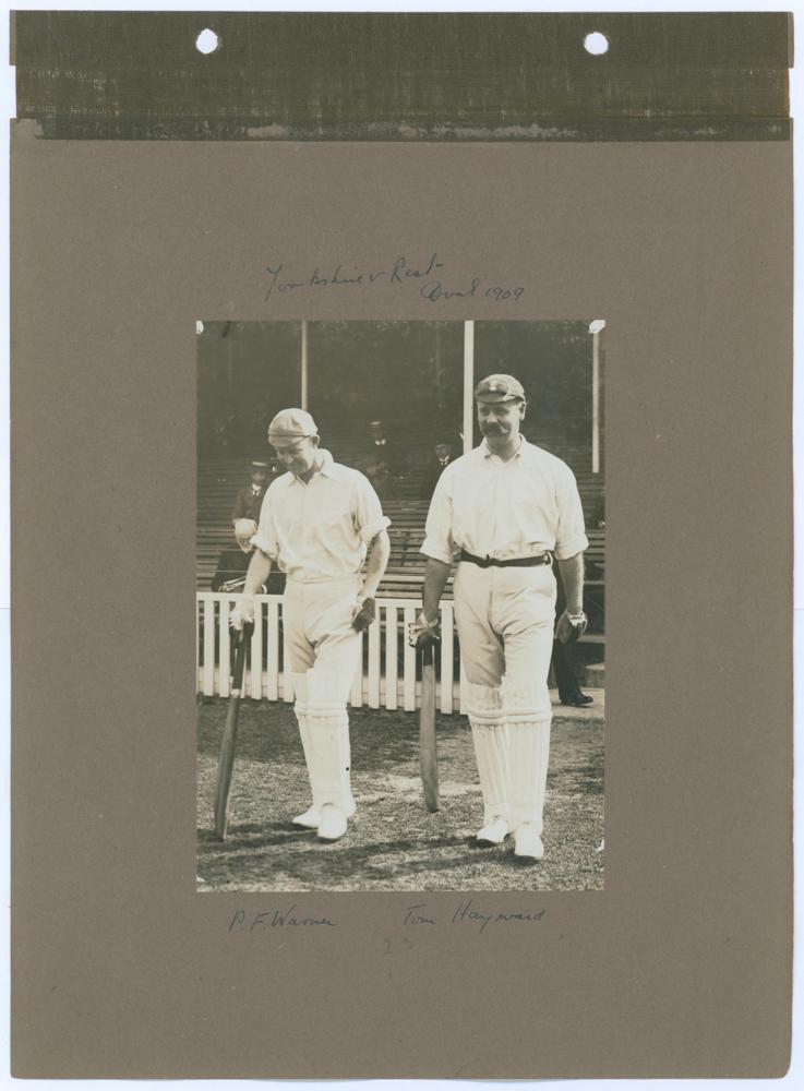 Yorkshire 1908 & 1909. Five early original sepia photographs featuring Yorkshire players at - Image 5 of 6