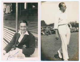 Harry Stanley ‘Stan’ Squires. Surrey 1928-1949. Original mono real photograph postcard of Squires