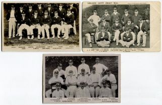 Yorkshire 1902, 1903 and 1906. Three team postcards, all mono, one real photograph and two