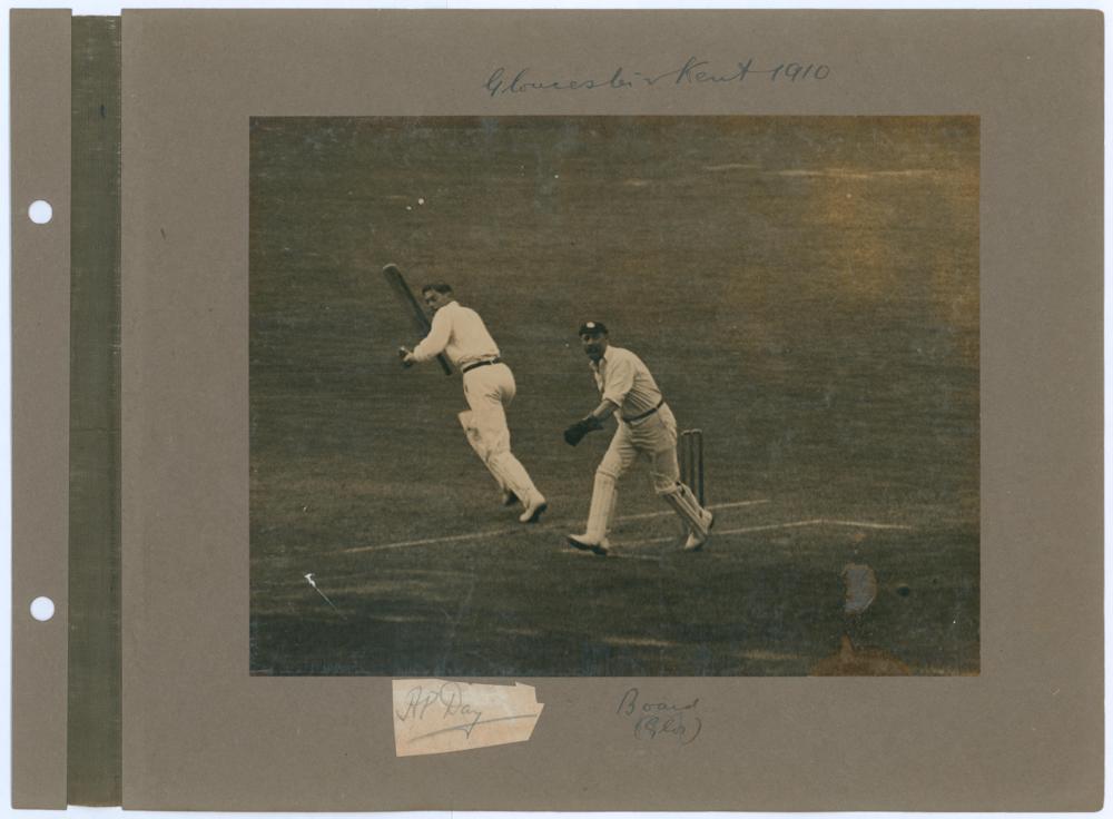 Kent C.C.C. 1908-1910. Three photograph album pages comprising nine early original mono - Image 3 of 6