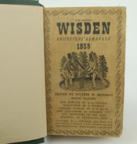 Wisden Cricketers’ Almanack 1938, 1939 and 1940. 75th to 77th editions. Bound in dark green