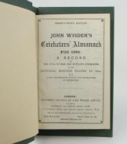 Wisden Cricketers’ Almanack 1886. 23rd edition. Bound in dark green boards, lacking original paper