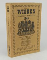 Wisden Cricketers’ Almanack 1945. 82nd edition. Original limp cloth covers. Only 5600 paper copies