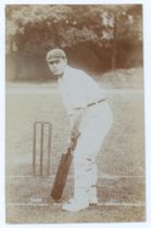 John Samuel ‘Jack’ Sharp. Lancashire & England 1899-1925. Early sepia real photograph postcard of