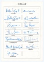 B.S.I. World Masters [Veterans] Cricket Cup, India 1995. Official pre-printed autograph card for the