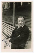 Henry Thomas Barling. Surrey 1927-1948. Mono real photograph postcard of Barling wearing Surrey